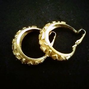 Golden Metal Hoop Clip-on Earrings